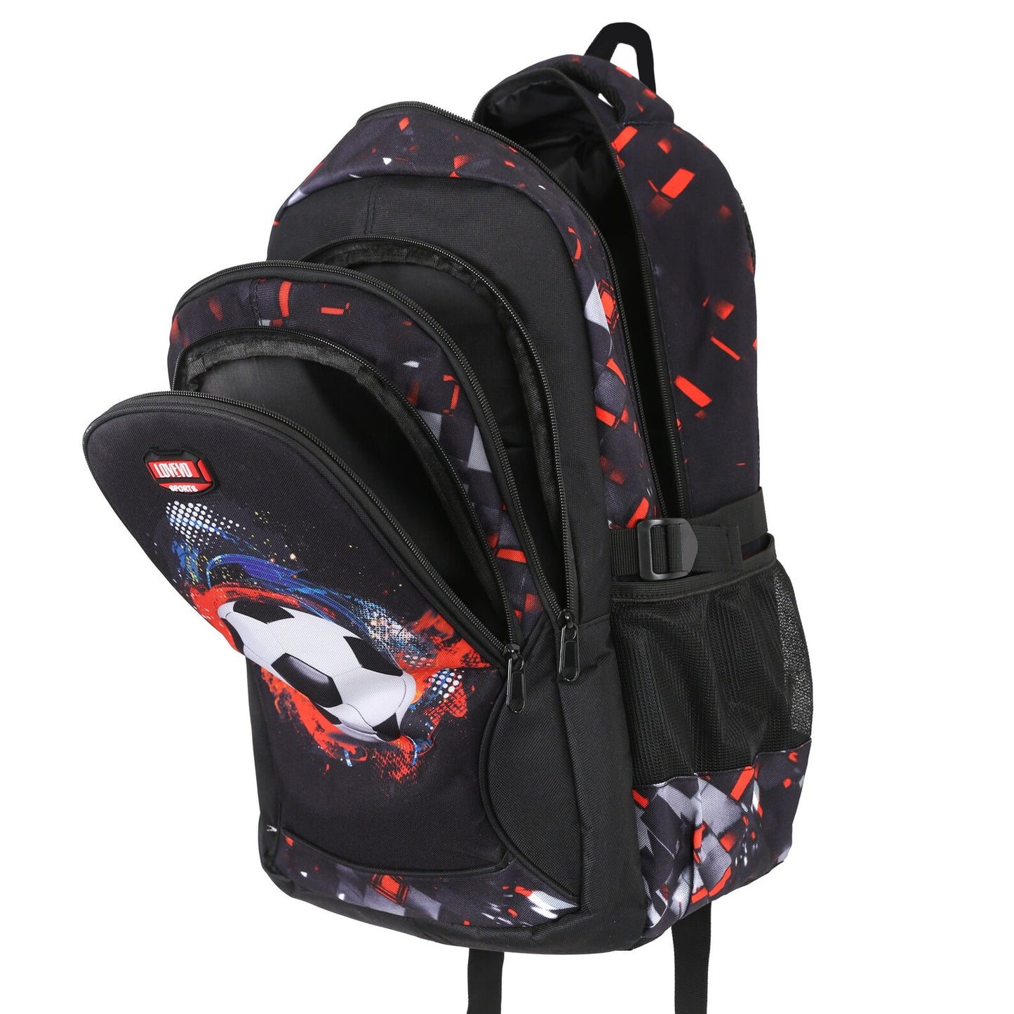 LOVEVO Football Backpack for Young Boys & Girls Bag with USB Charging Port Suitable for School Collage Casual Uni Sports and Gifts