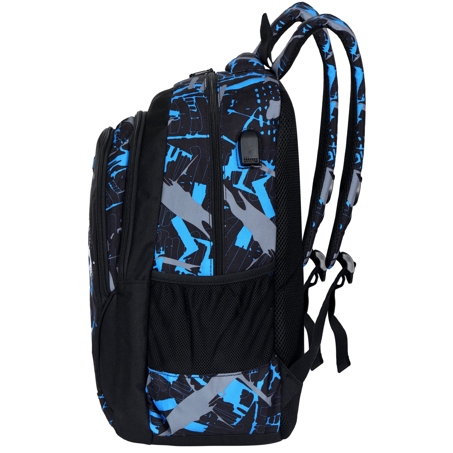 LOVEVO Football Print Backpack with USB for Young Boys Suitable for School College Travel Sport and Gifts