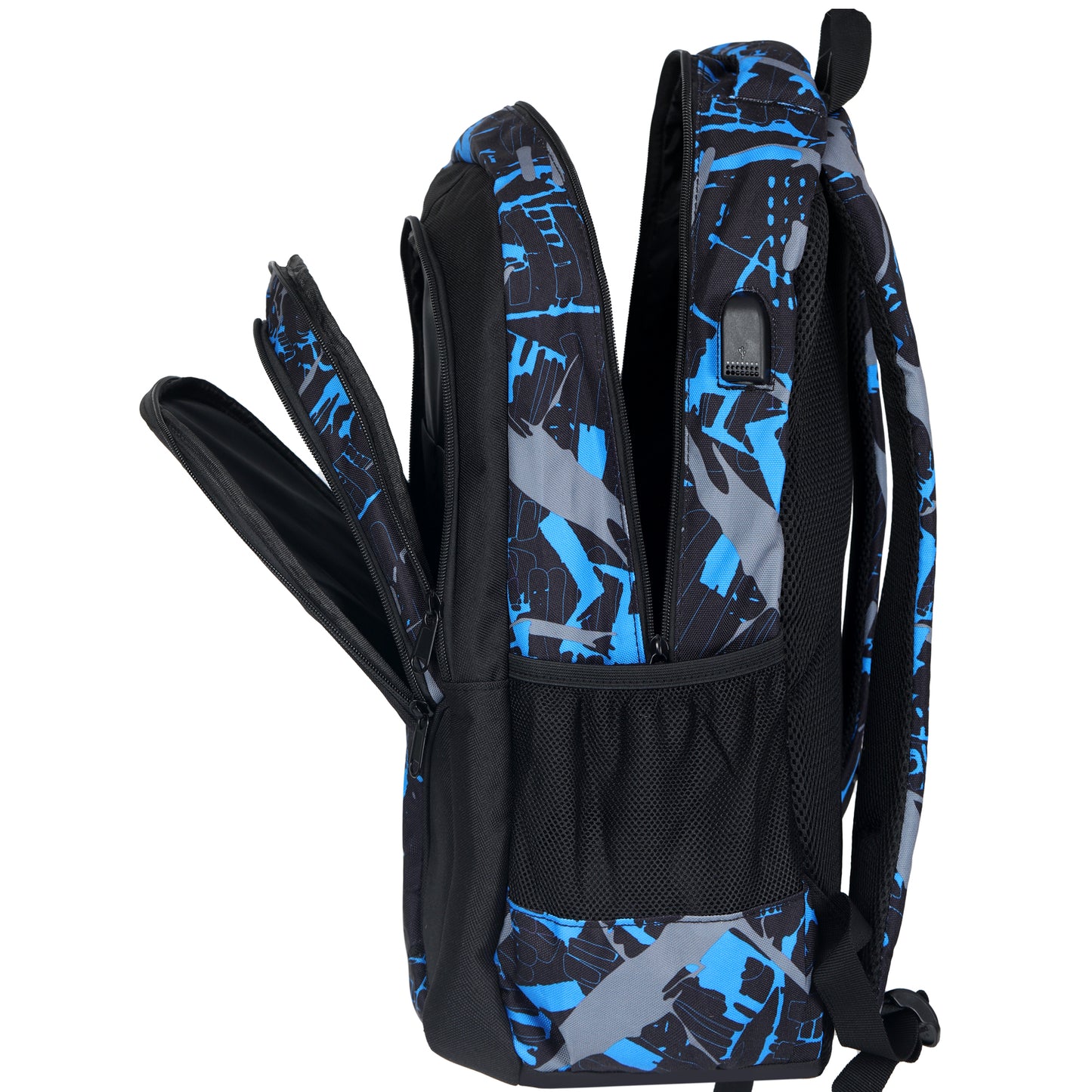 LOVEVO Football Print Backpack with USB for Young Boys Suitable for School College Travel Sport and Gifts
