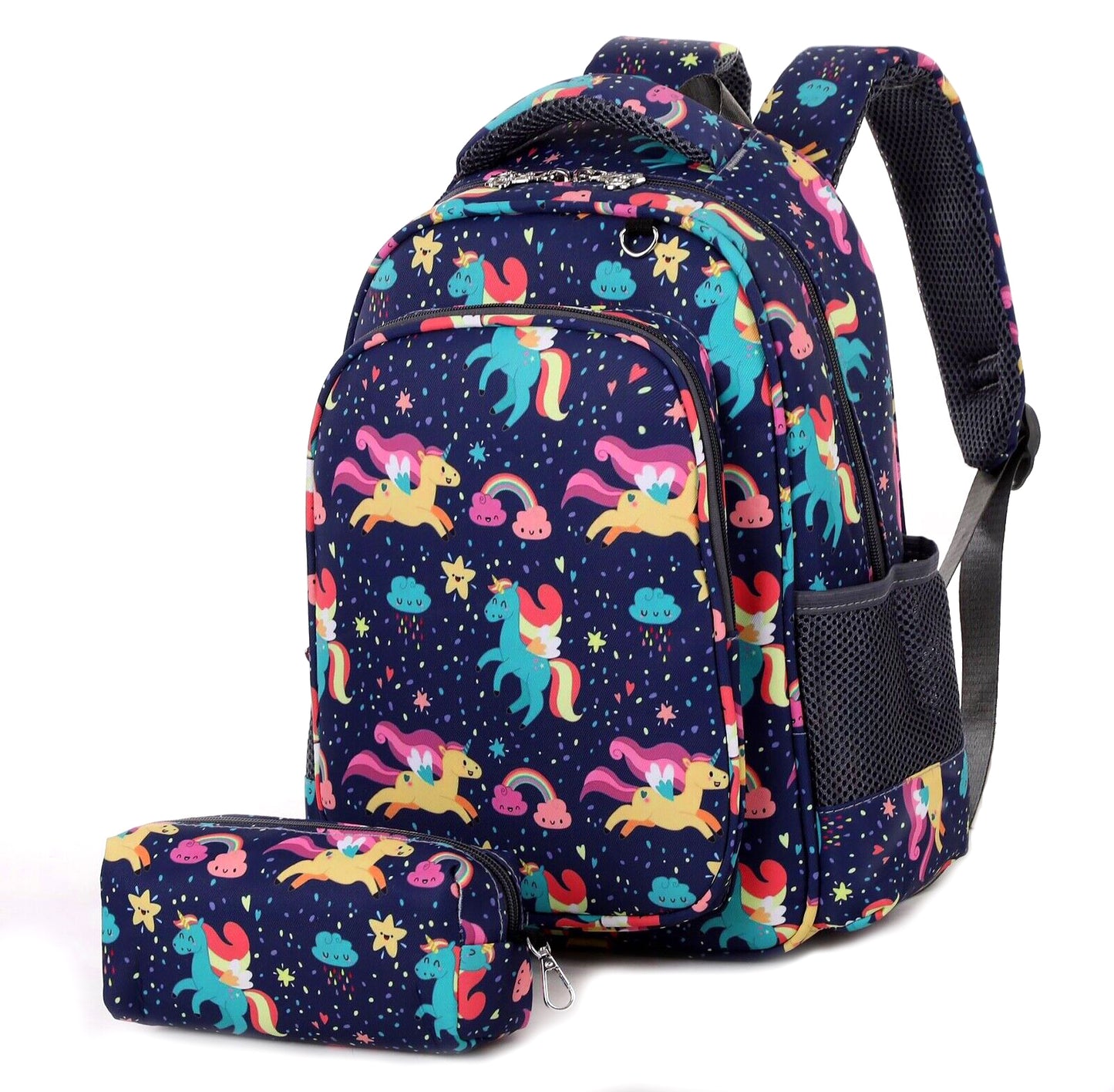 LOVEVO School Backpack with Pencil Case for Boys & Girls, Unicorn Bag for Casual Travel Sports and Gifts