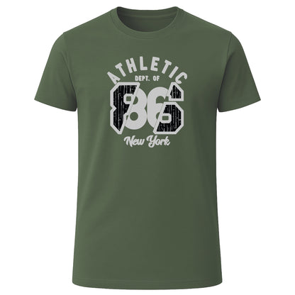 LOVEVO olive green graphic T-shirt with Athletic 86 New York design