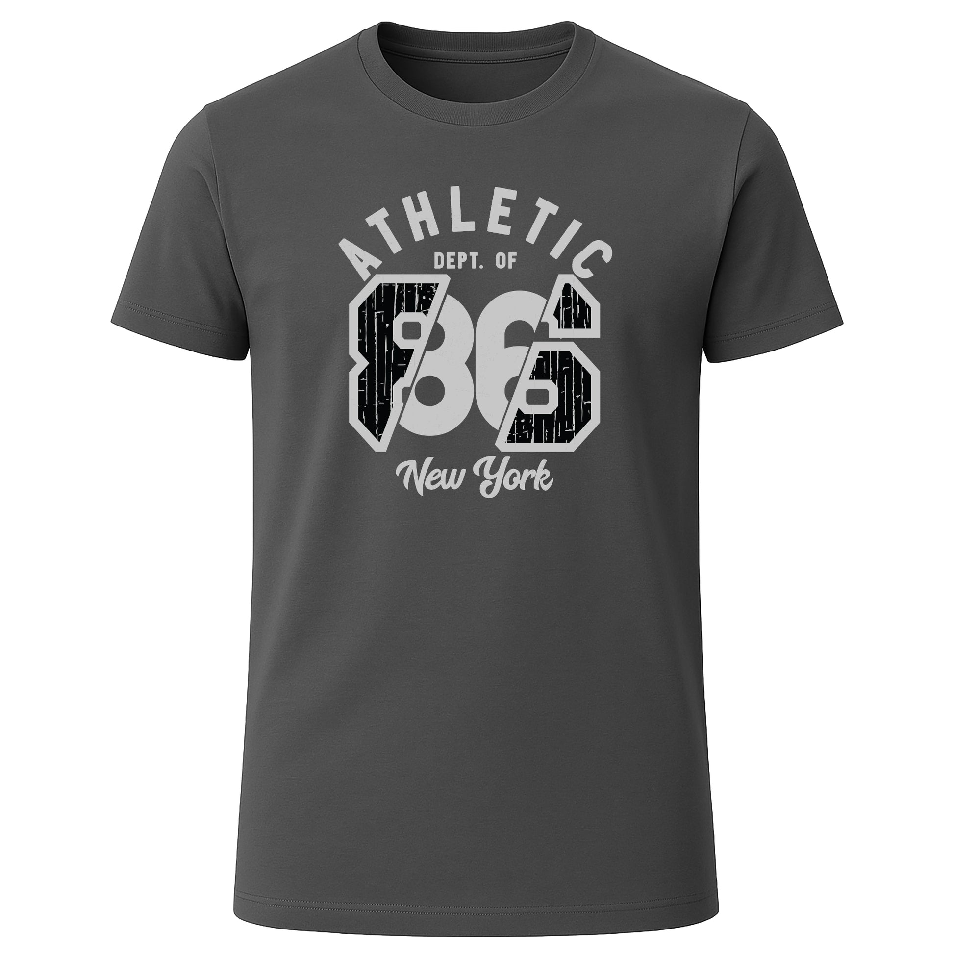 LOVEVO grey graphic T-shirt with Athletic 86 New York design