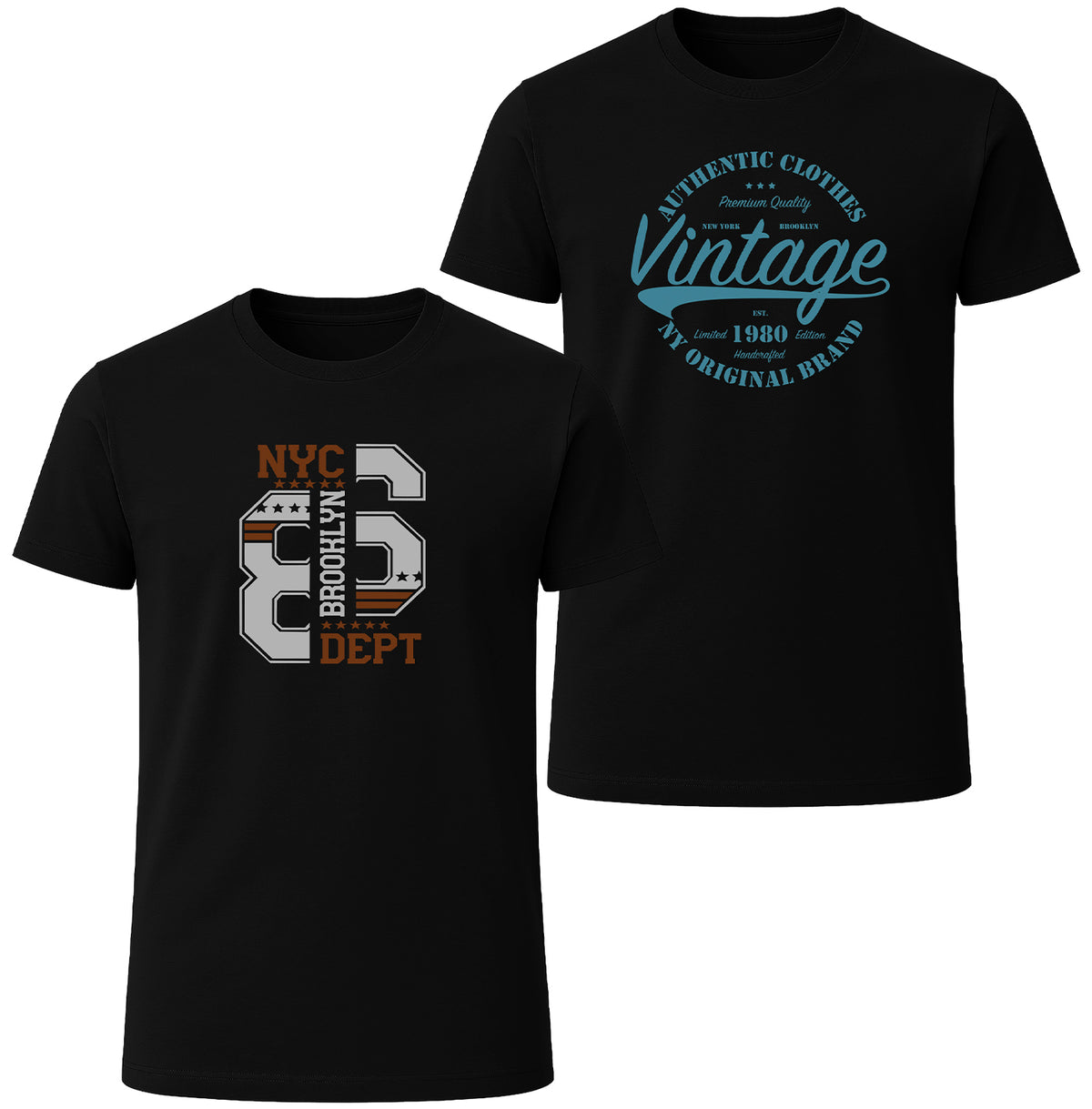 LOVEVO 2 Pack Graphic T-Shirts – Brooklyn Vintage Collection