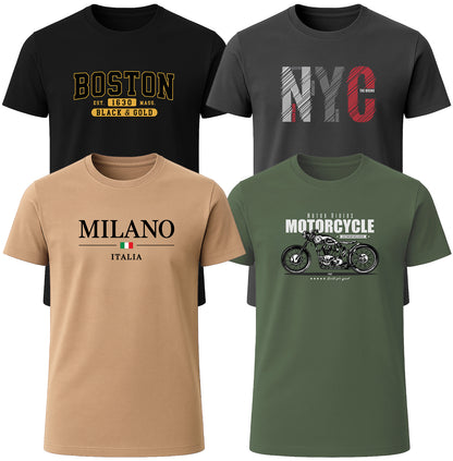 LOVEVO 4-Pack Graphic T-Shirts – Classic Collection