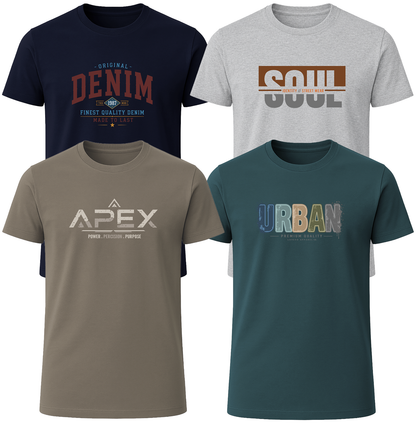 LOVEVO 4-Pack Graphic T-Shirts – Apex Collection