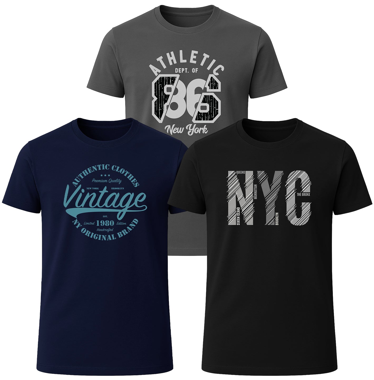 LOVEVO 3 Pack Graphic T-Shirts – Street Collection