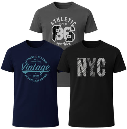 LOVEVO 3 Pack Graphic T-Shirts – Street Collection