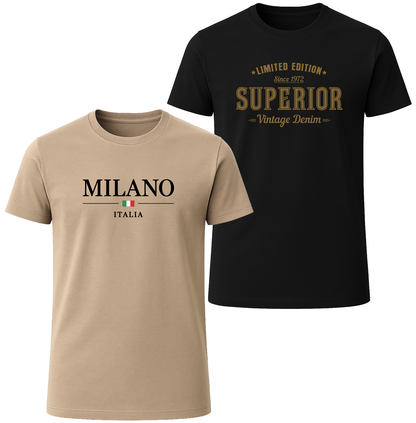LOVEVO 2 Pack Graphic T-Shirts – Italian Heritage Collection