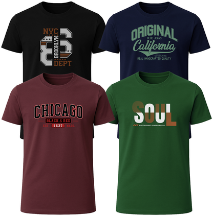 LOVEVO 4-Pack Graphic T-Shirts – City & Soul Collection