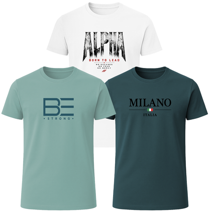 LOVEVO 3 Pack Graphic T-Shirts – Modern Collection
