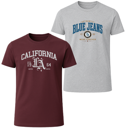 LOVEVO 2 Pack Graphic T-Shirts – American Denim Collection