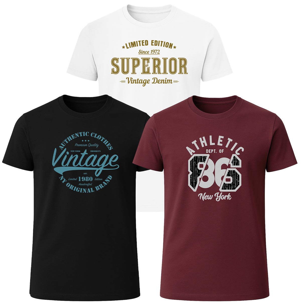 LOVEVO 3 Pack Graphic T-Shirts – Road & Coast Collection