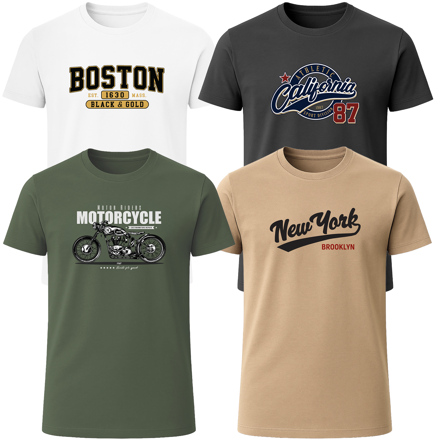 LOVEVO 4-Pack Graphic T-Shirts – Prime Collection