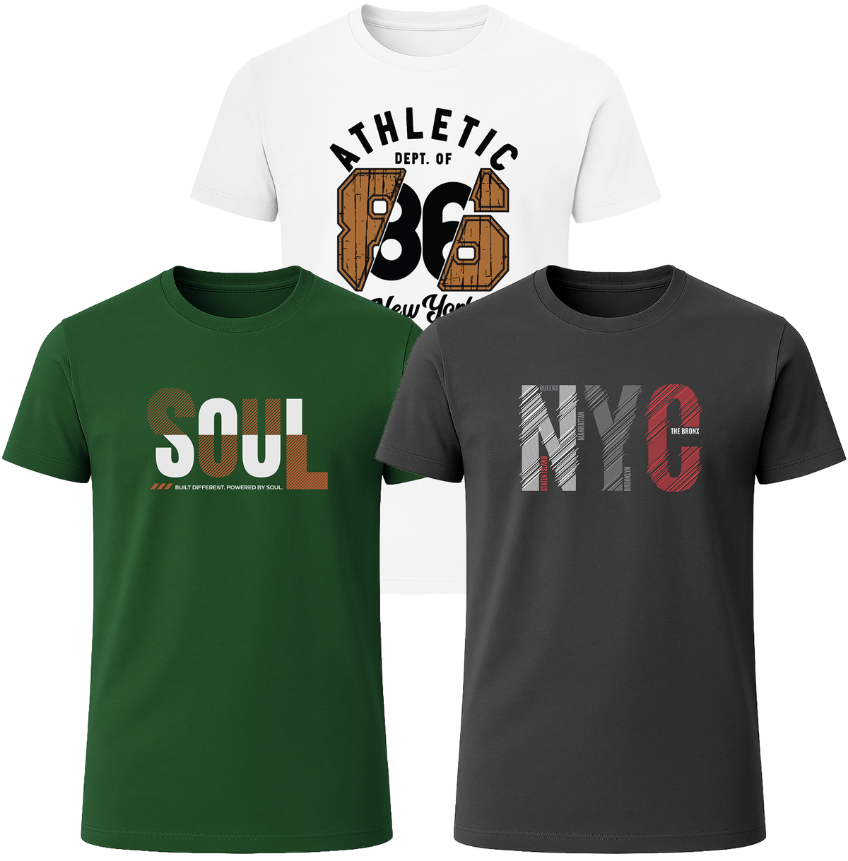 LOVEVO 3 Pack Graphic T-Shirts – Soul Collection
