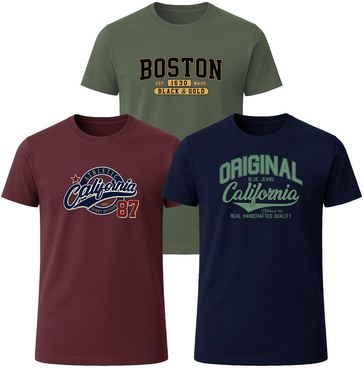LOVEVO 3 Pack Graphic T-Shirts – Global Collection