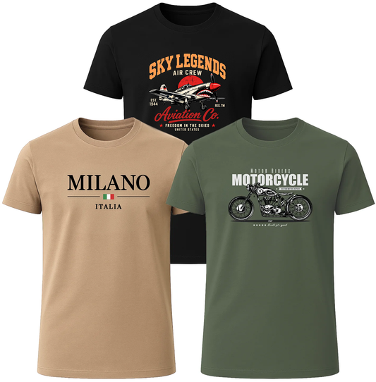 LOVEVO 3 Pack Graphic T-Shirts – Vintage Collection