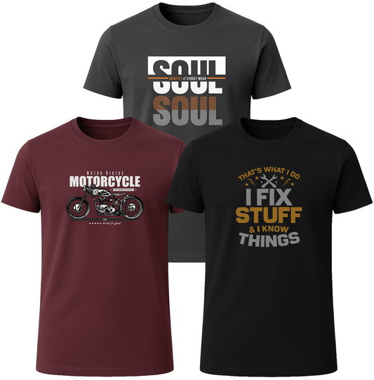 LOVEVO 3 Pack Graphic T-Shirts – American Collection