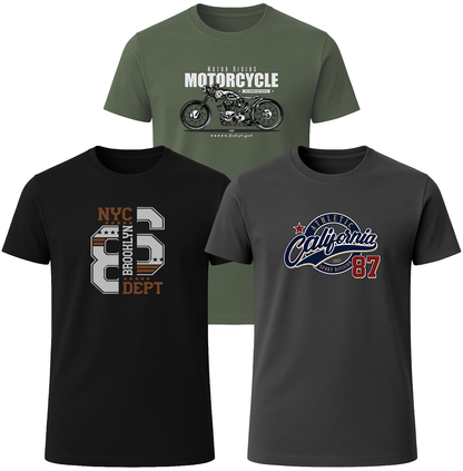 LOVEVO 3 Pack Graphic T-Shirts – City Heritage Collection