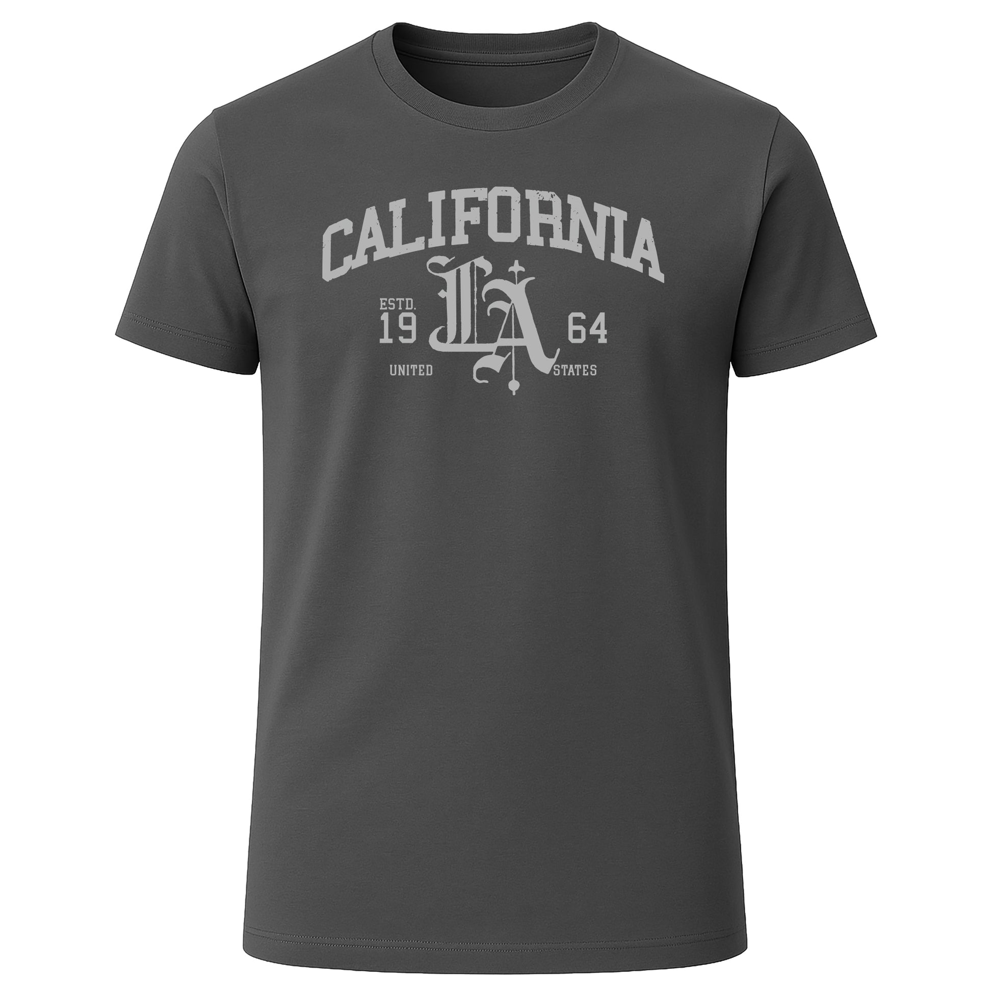 LOVEVO Grey graphic T-shirt with California LA design