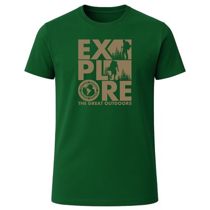 LOVEVO green graphic T-shirt with Explore the Great Outdoors design
