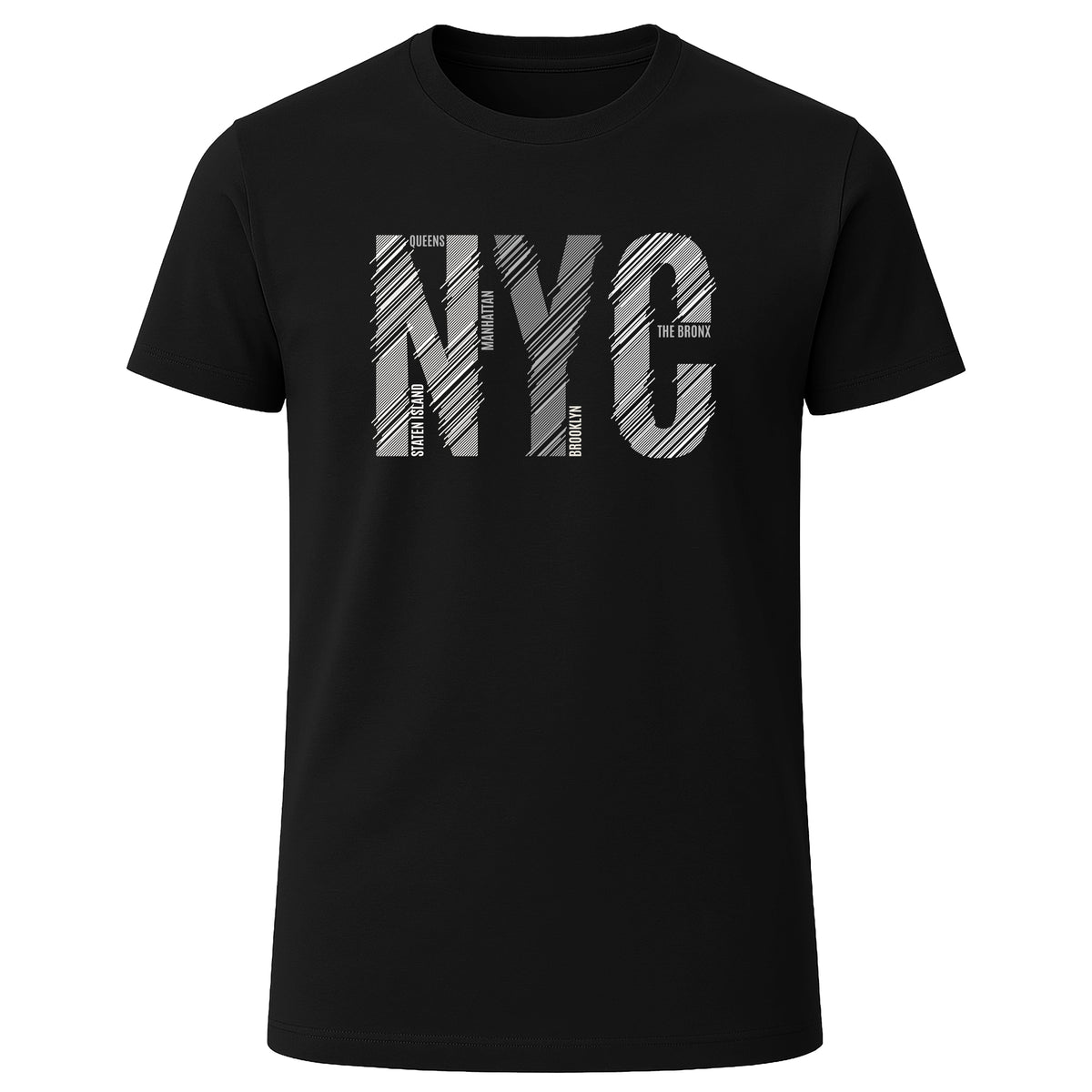 LOVEVO black graphic T-shirt with NYC New York design
