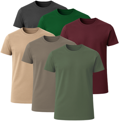 LOVEVO 6-Pack Premium Plain T-Shirts 100% Cotton - Set #  4