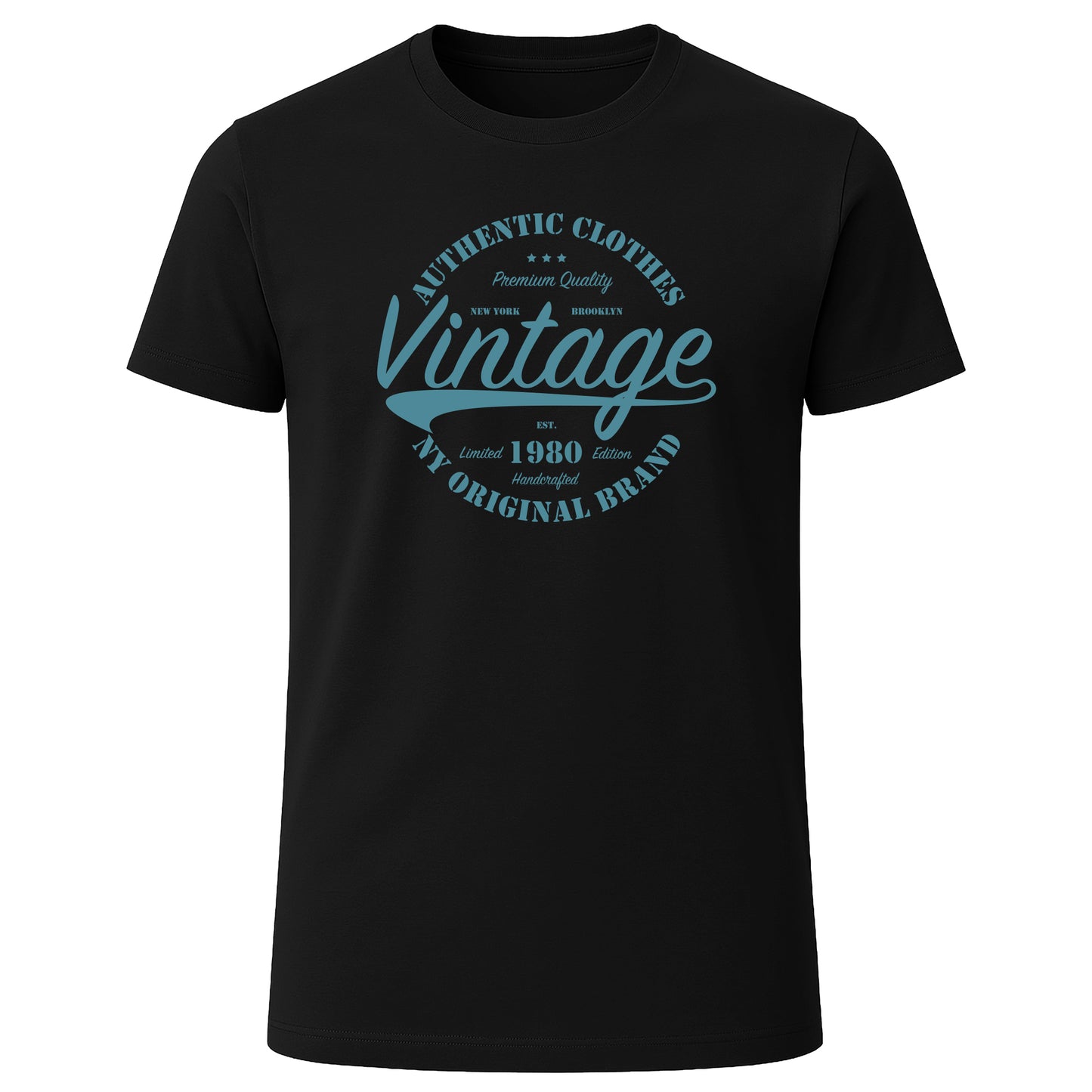 Black LOVEVO vintage graphic T-shirt with blue print