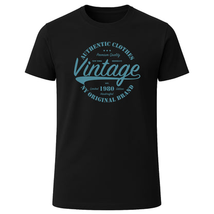 Black LOVEVO vintage graphic T-shirt with blue print